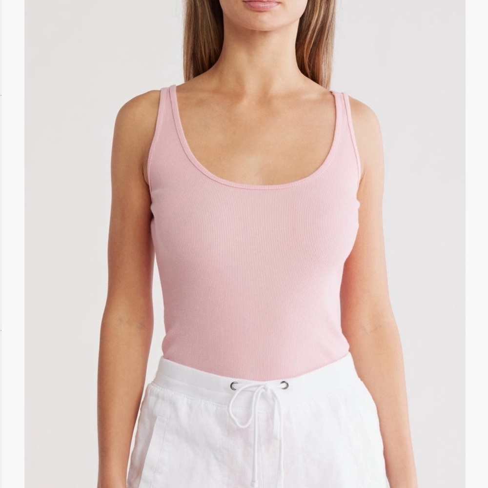 NWT James Perse Pink Ribbed Tank Top size 1 (US 0-2)